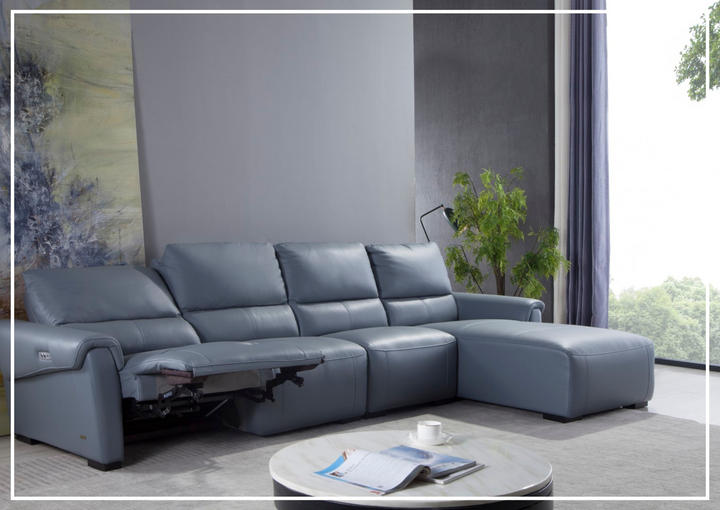 Gio Italia Elara Full-Grain Leather Recliner Sectional-SOFABED