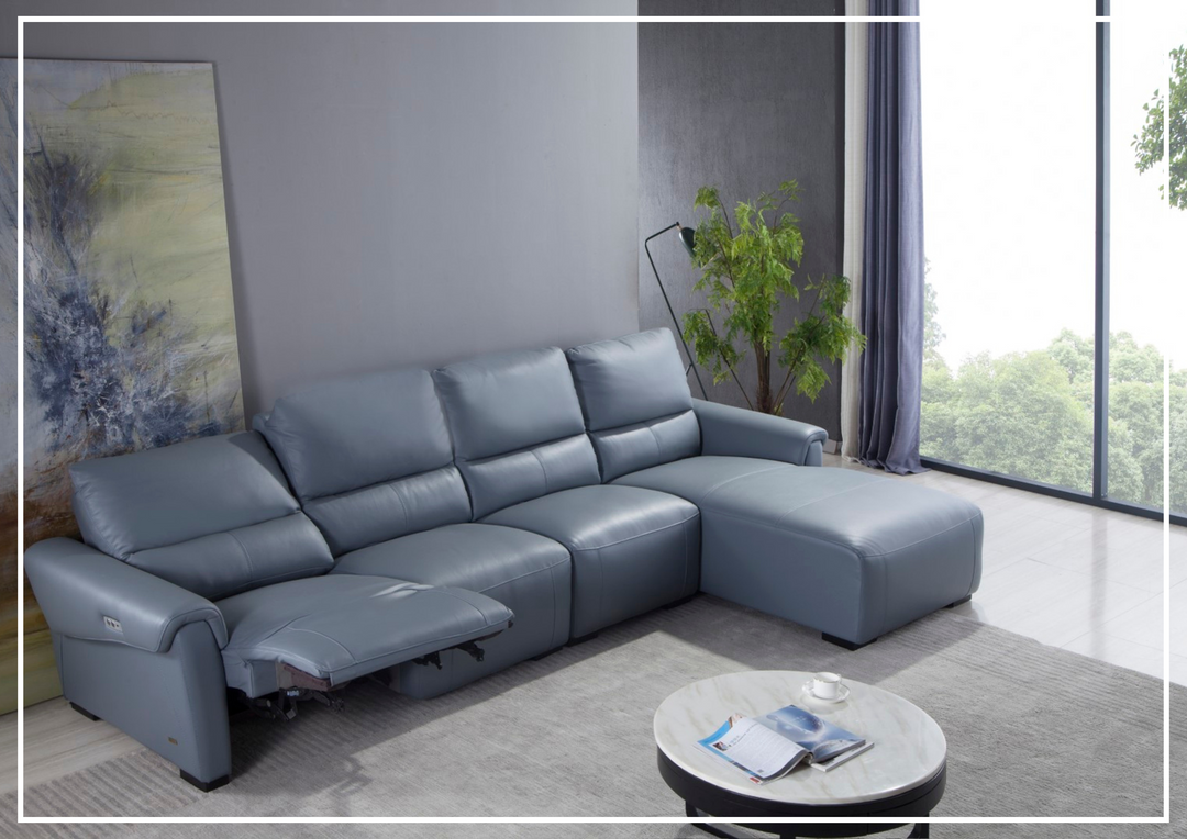Gio Italia Elara Full-Grain Leather Recliner Sectional-SOFABED