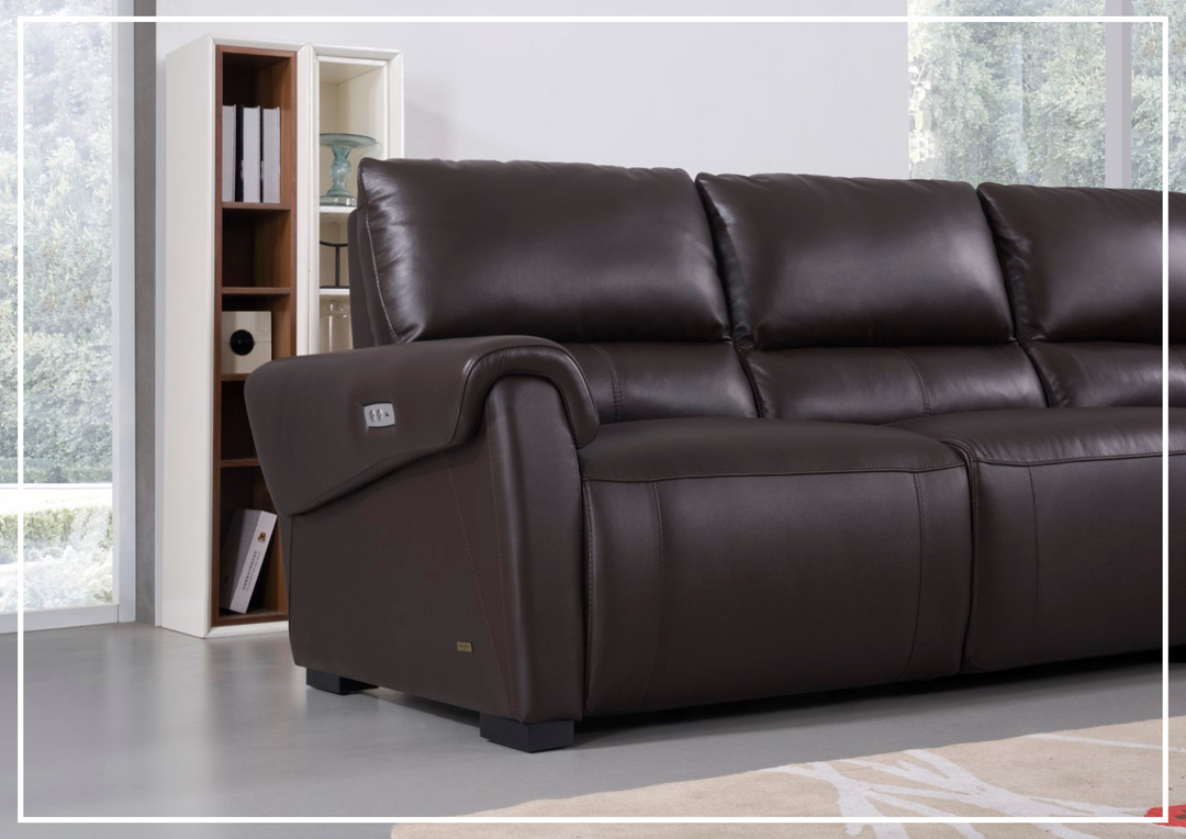 Gio Italia Elara Full-Grain Leather Recliner Sectional-SOFABED