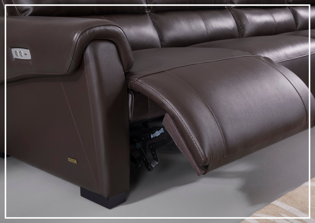 Gio Italia Elara Full-Grain Leather Recliner Sectional-SOFABED
