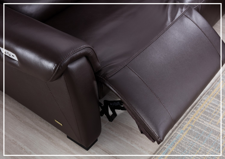 Gio Italia Elara Full-Grain Leather Recliner Sectional Sofa