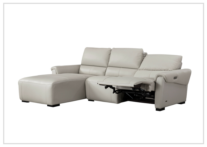 Gio Italia Elara Full-Grain Leather Recliner Sectional Sofa