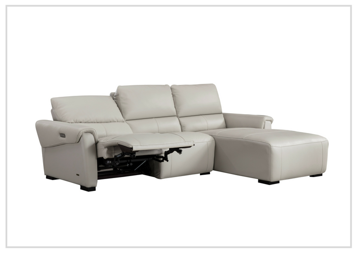 Gio Italia Elara Full-Grain Leather Recliner Sectional Sofa