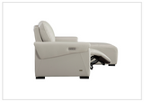 Gio Italia Elara Full-Grain Leather Recliner Sectional Sofa