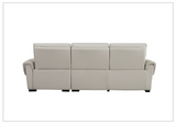 Gio Italia Elara Full-Grain Leather Recliner Sectional Sofa