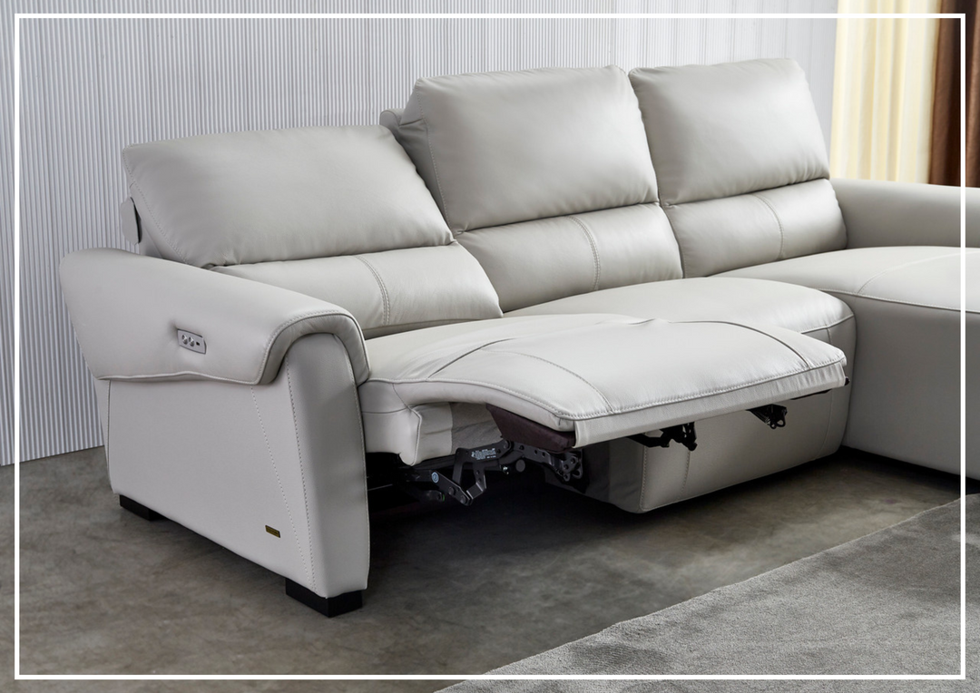 Gio Italia Elara Full-Grain Leather Recliner Sectional-SOFABED