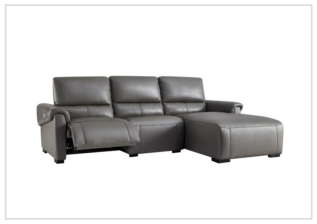 Gio Italia Elara Full-Grain Leather Recliner Sectional Sofa