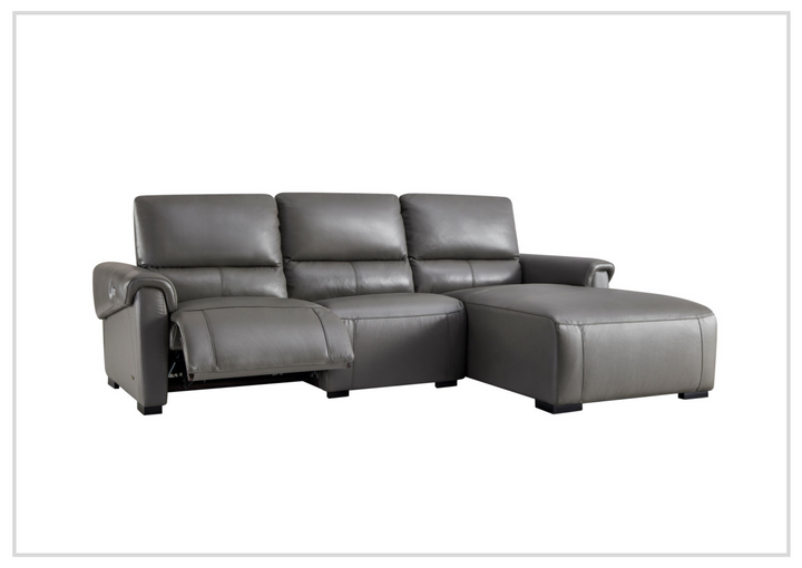 Gio Italia Elara Full-Grain Leather Recliner Sectional Sofa