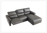 Gio Italia Elara Full-Grain Leather Recliner Sectional Sofa