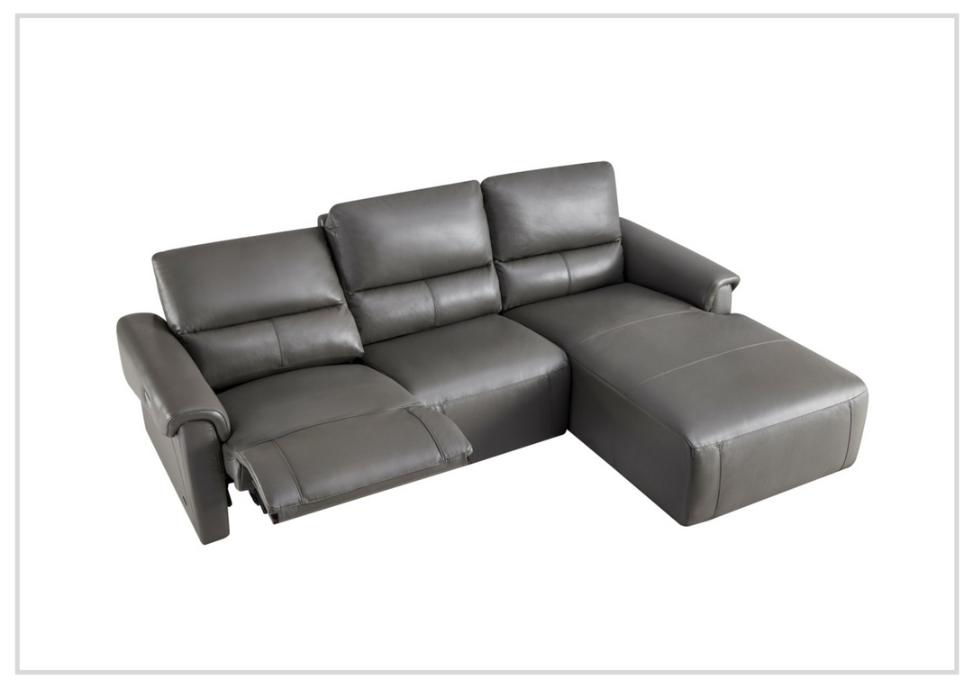 Gio Italia Elara Full-Grain Leather Recliner Sectional Sofa