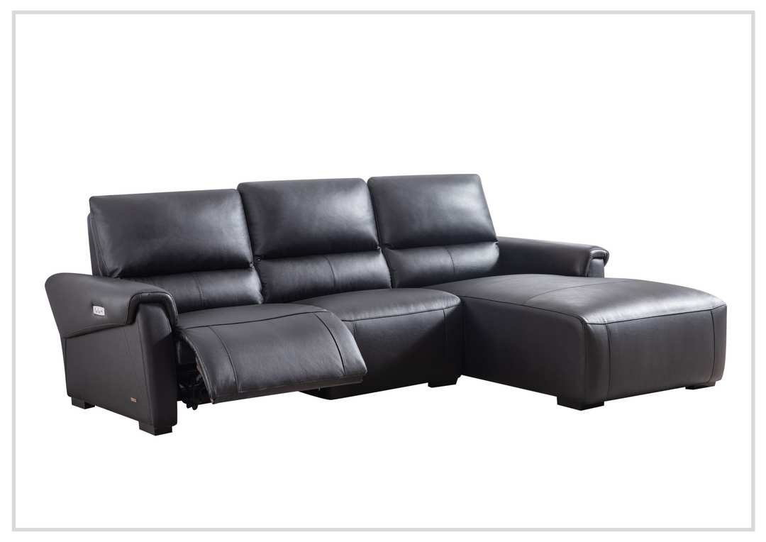 Gio Italia Elara Full-Grain Leather Recliner Sectional Sofa
