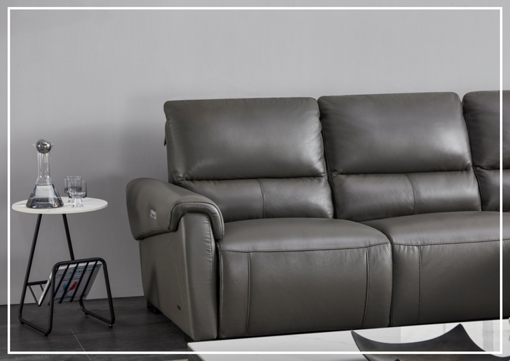 Gio Italia Elara Full-Grain Leather Recliner Sectional Sofa
