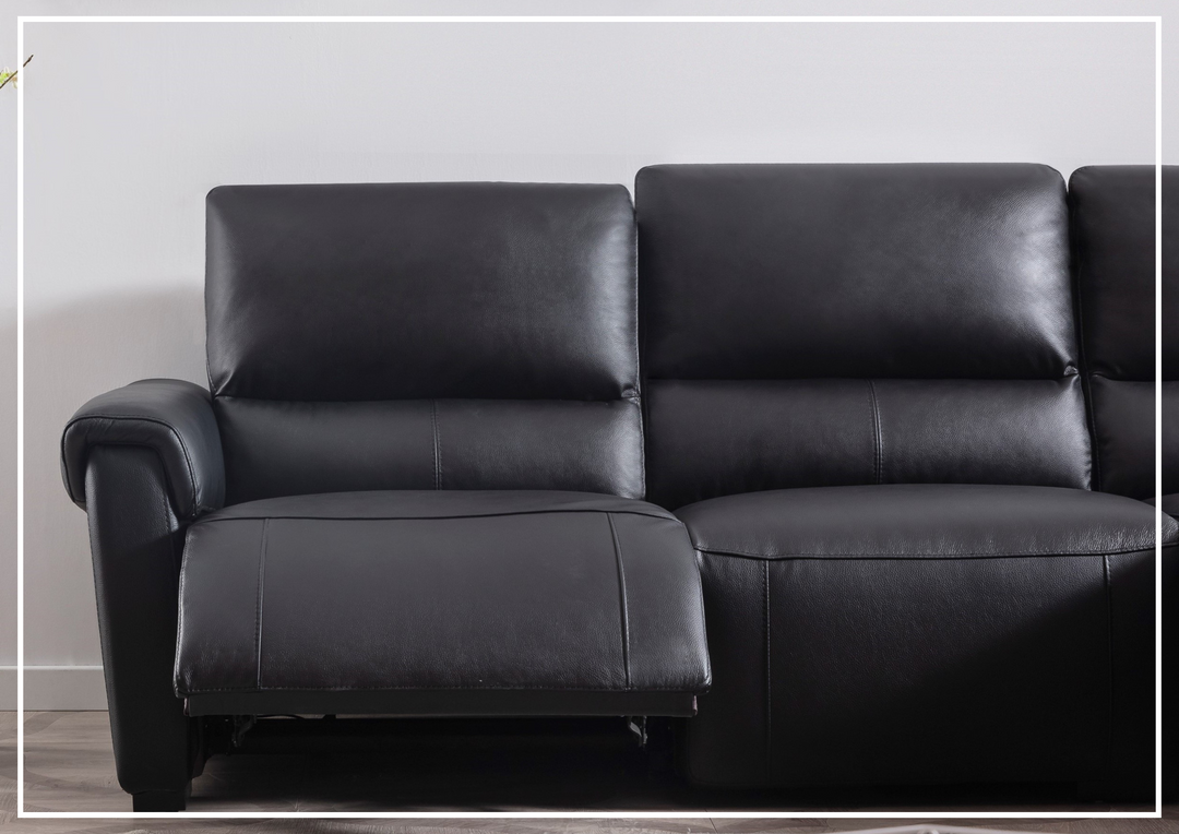 Gio Italia Elara Full-Grain Leather Recliner Sectional Sofa