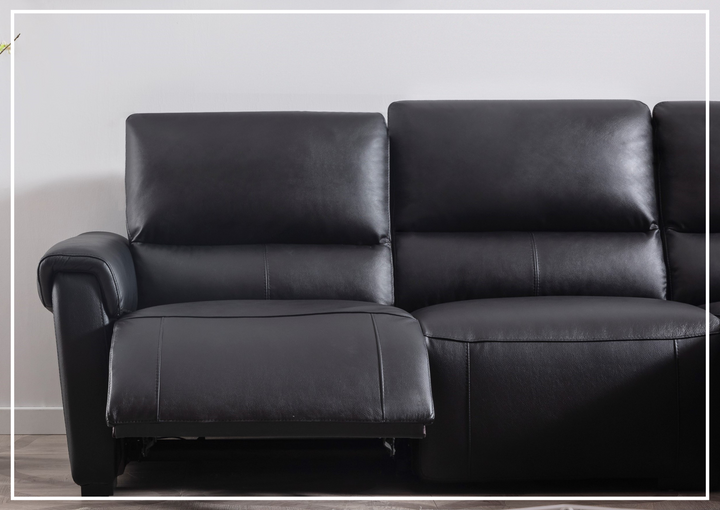 Gio Italia Elara Full-Grain Leather Recliner Sectional Sofa