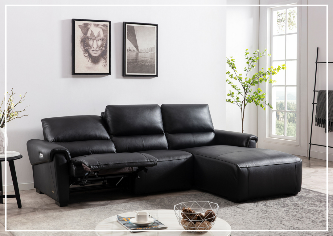 Gio Italia Elara Full-Grain Leather Recliner Sectional-SOFABED