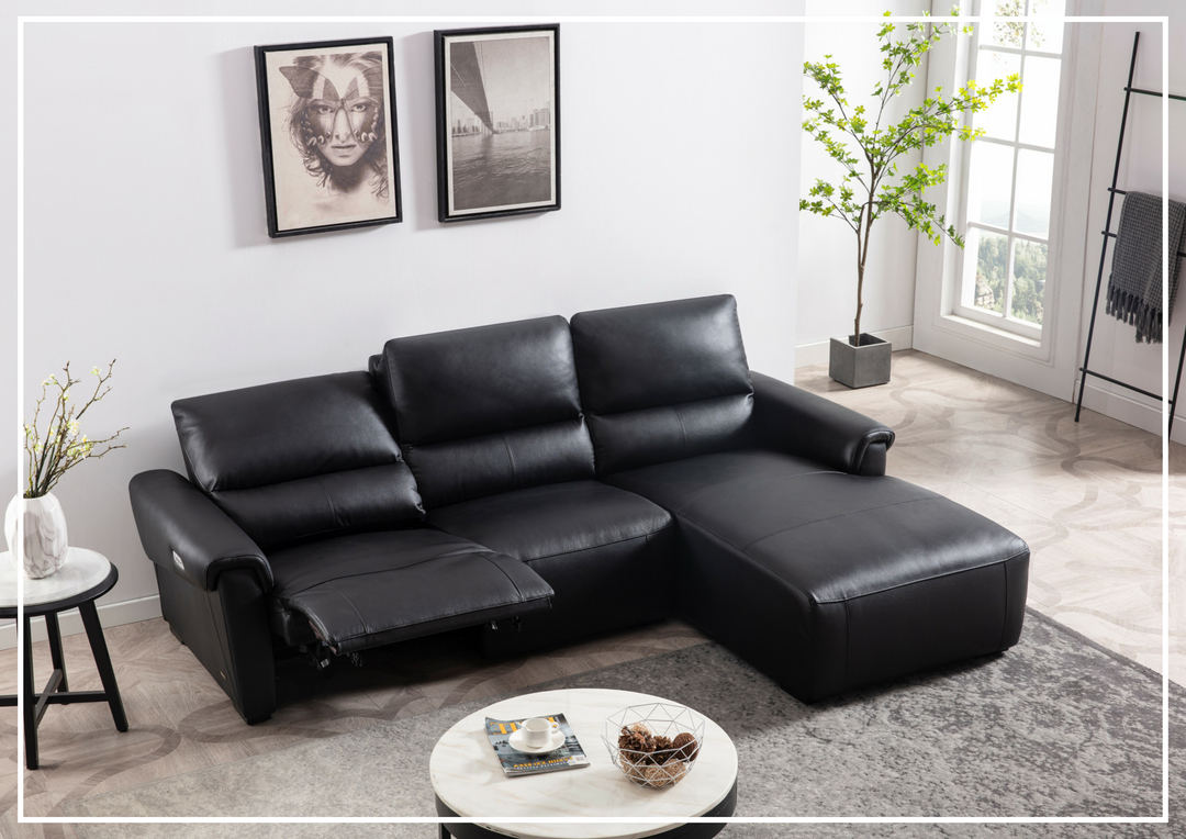 Gio Italia Elara Full-Grain Leather Recliner Sectional-SOFABED
