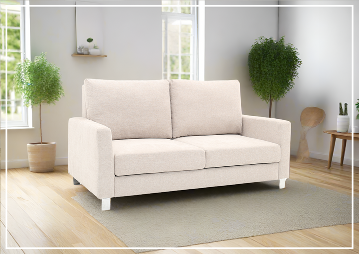 Gio Italia Nova Queen Fabric Sleeper Sofa With Wood and Chrome Legs