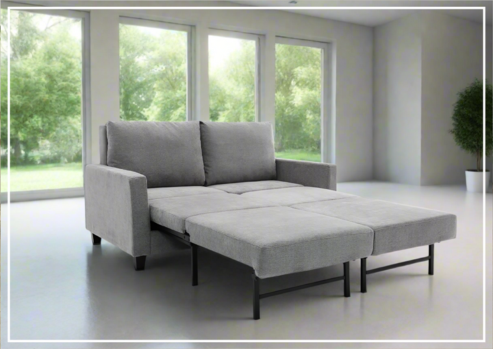 Gio Italia Nova Queen Fabric Sleeper Sofa With Wood and Chrome Legs