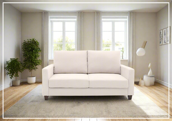 Gio Italia Nova Queen Fabric Sleeper Sofa With Wood and Chrome Legs