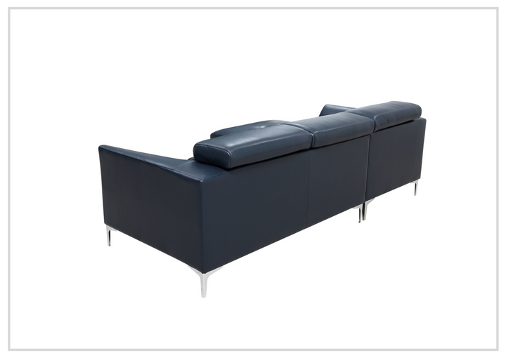 Gio Italia Slate Leather L-Shape Sectional Sofa with Tufted Seats-SOFABED