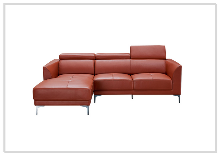 Gio Italia Slate Leather L-Shape Sectional Sofa with Tufted Seats-SOFABED