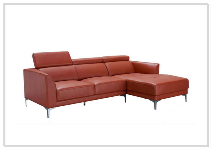 Gio Italia Slate Leather L-Shape Sectional Sofa with Tufted Seats-SOFABED