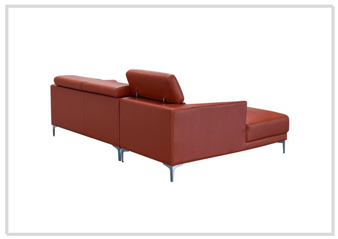 Gio Italia Slate Leather L-Shape Sectional Sofa with Tufted Seats-SOFABED