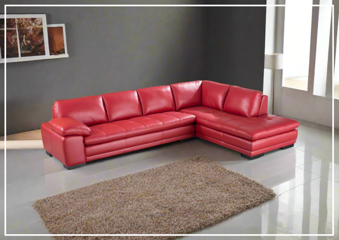 Gio Italia Vierra 4-Seater L-shaped Premium Leather Sectional