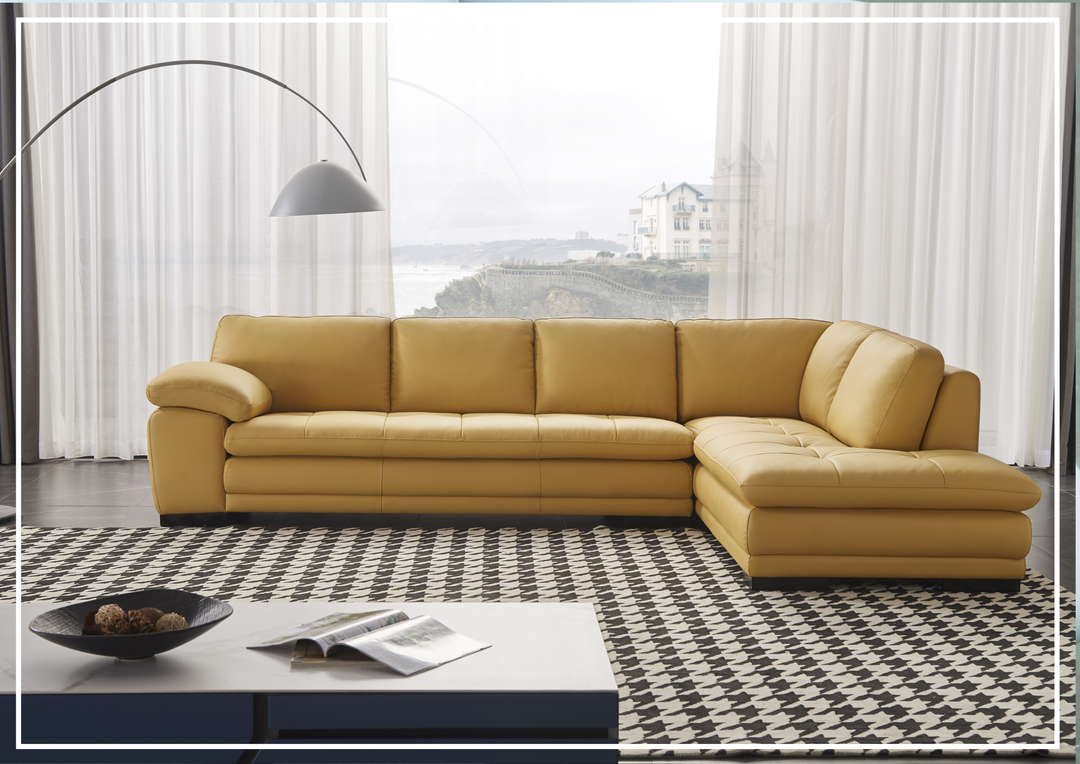 Gio Italia Vierra 4-Seater L-shaped Premium Leather Sectional