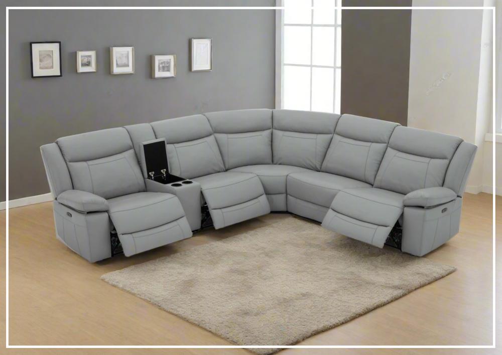 Gio Italia Wyatt 6-Piece Sectional with Power Recliners-SOFABED