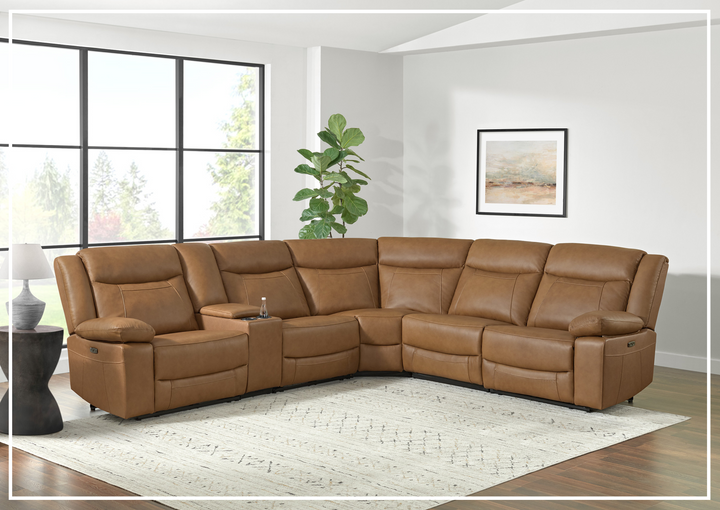 Gio Italia Wyatt 6-Piece Sectional with Power Recliners-SOFABED