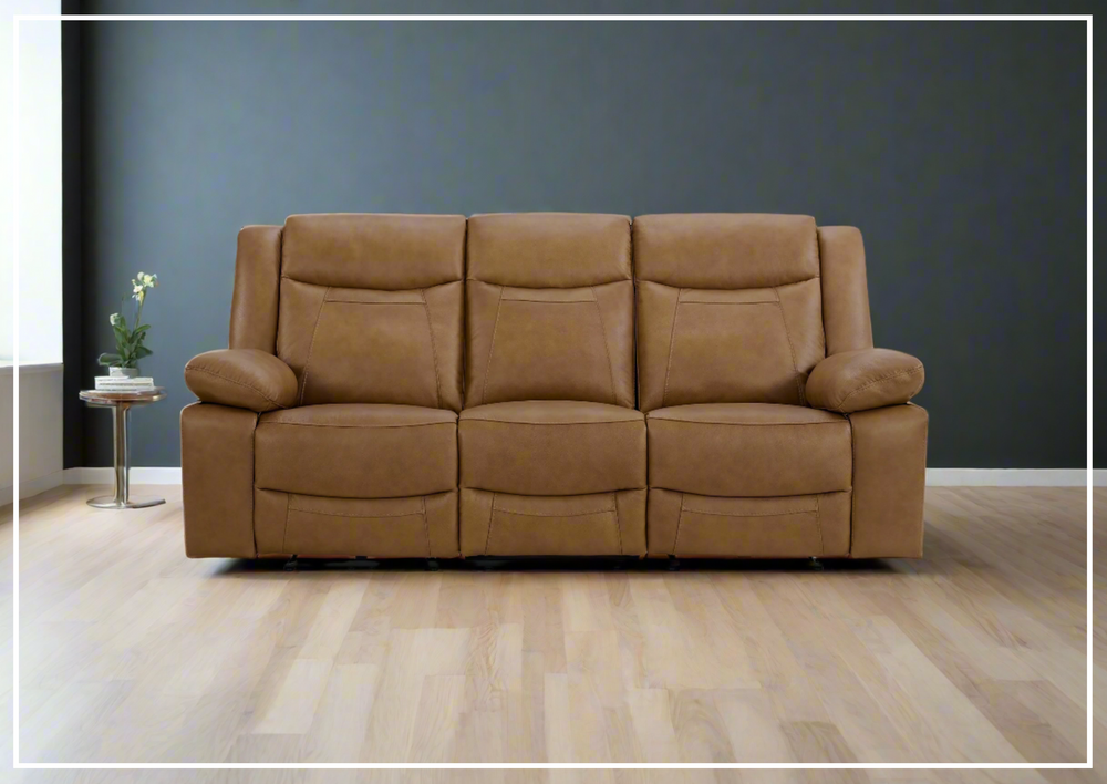Wyatt Modern  3-Seater Leather Recliner Sofa- SOFABED