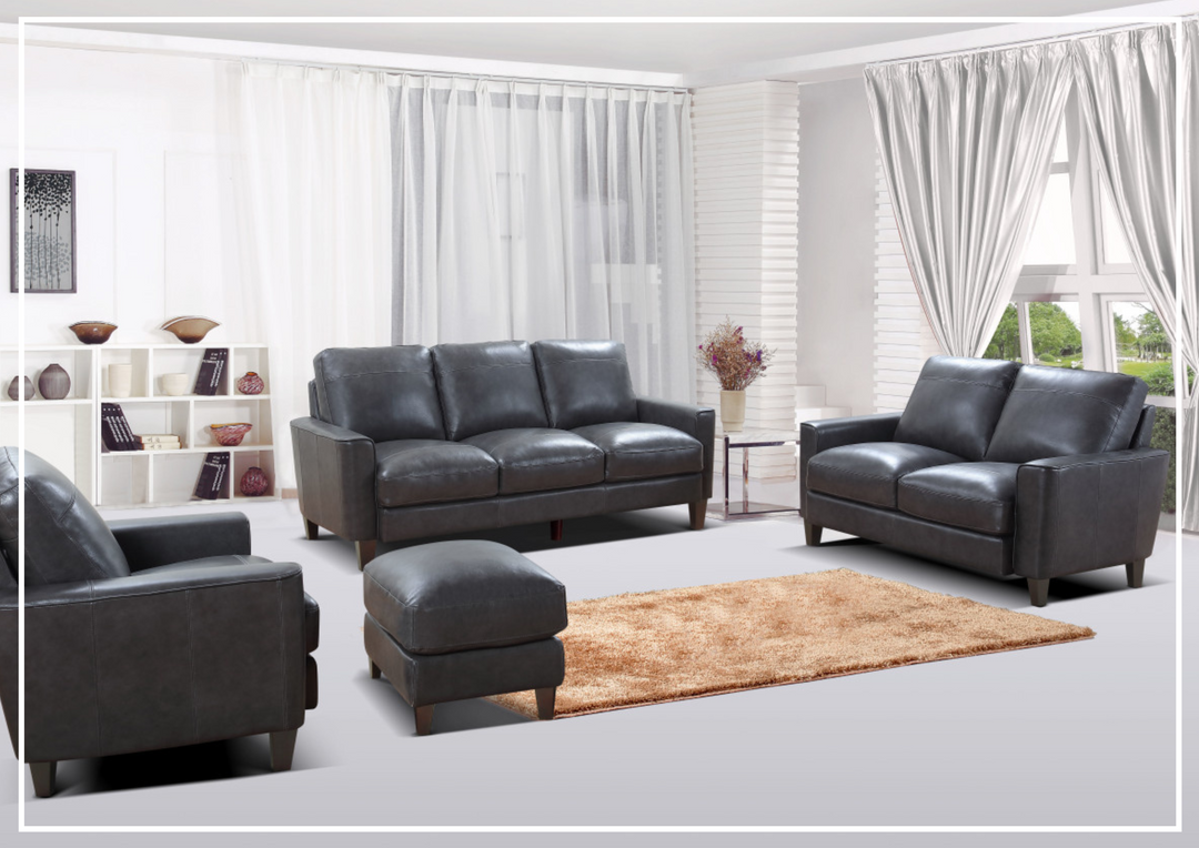 Gio Italia York 3-Seater Stationary Classic Leather Sofa