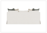 Bernhardt Grace White Fabric Skirted Sofa With Shaped Track Arm - SOFABED