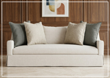 Bernhardt Grace White Fabric Skirted Sofa With Shaped Track Arm - SOFABED