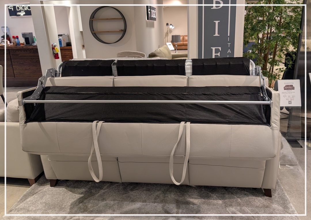 Gio Italia Granton Queen Leather Sleeper Sofa With Memory Foam Mattress