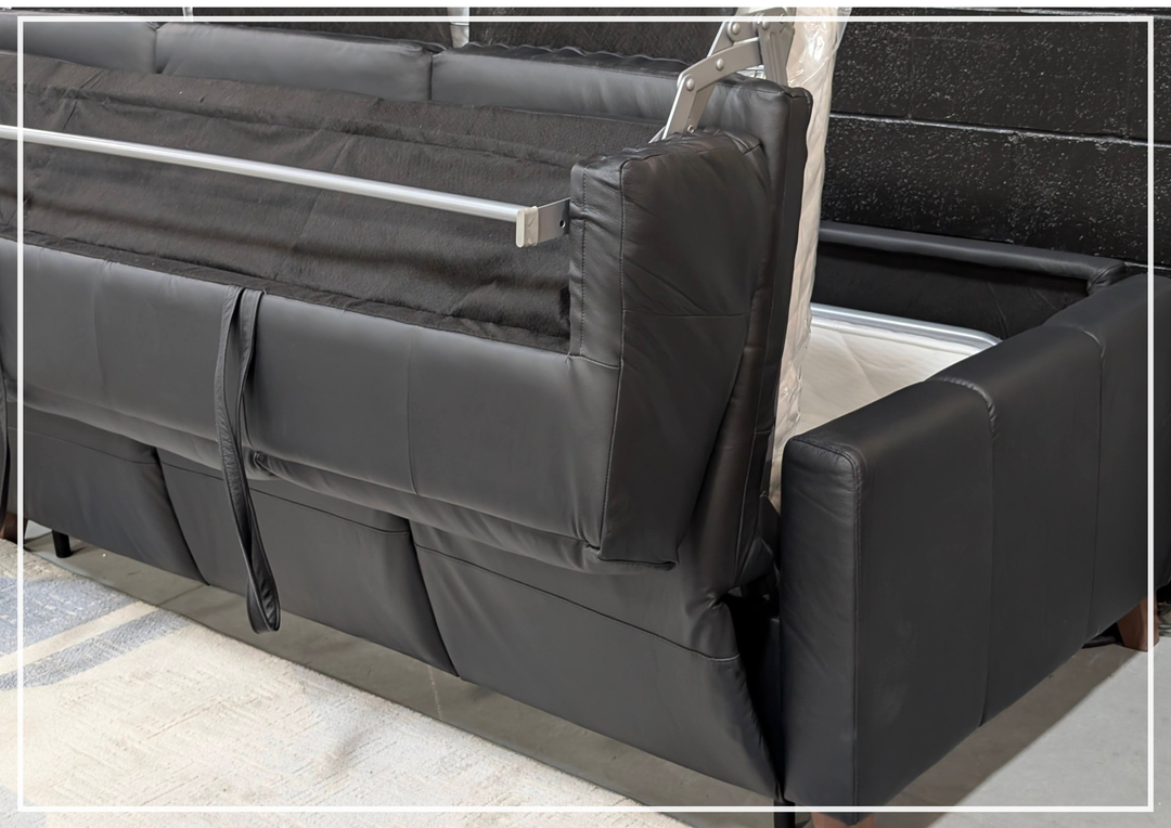 Gio Italia Granton Queen Leather Sleeper Sofa With Memory Foam Mattress