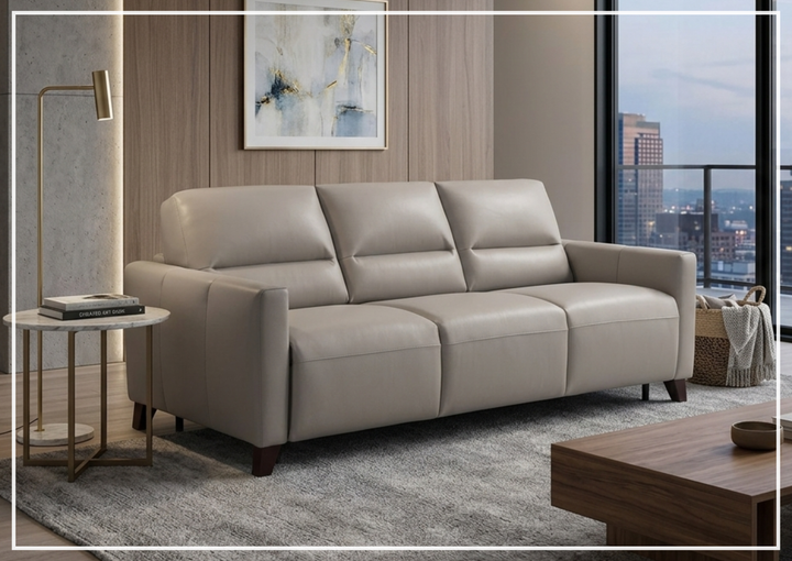 Gio Italia Granton Queen Leather Sleeper Sofa With Memory Foam Mattress