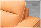 Klaussner Grazia 3-Seater Tufted Leather Sofa with Track Arms in Orange