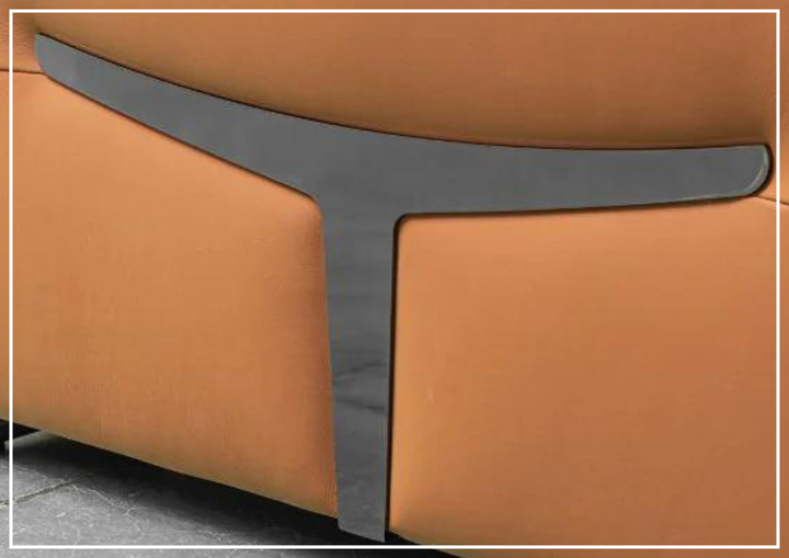 Klaussner Grazia Orange Leather Chair with Track Arms