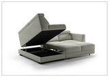 Luonto Halti Fabric Full XL Sectional Sleeper With Chaise Storage-SOFABED