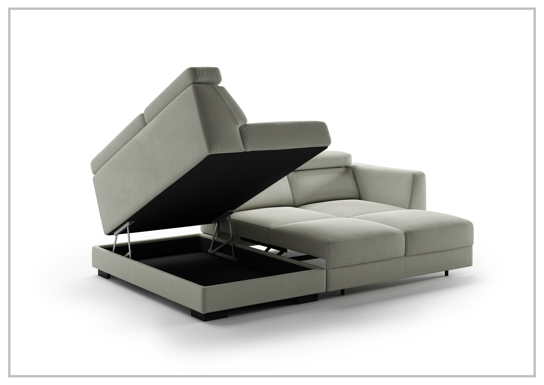 Luonto Halti Fabric Full XL Sectional Sleeper With Chaise Storage-SOFABED