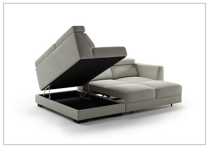 Luonto Halti Fabric Full XL Sectional Sleeper With Chaise Storage-SOFABED