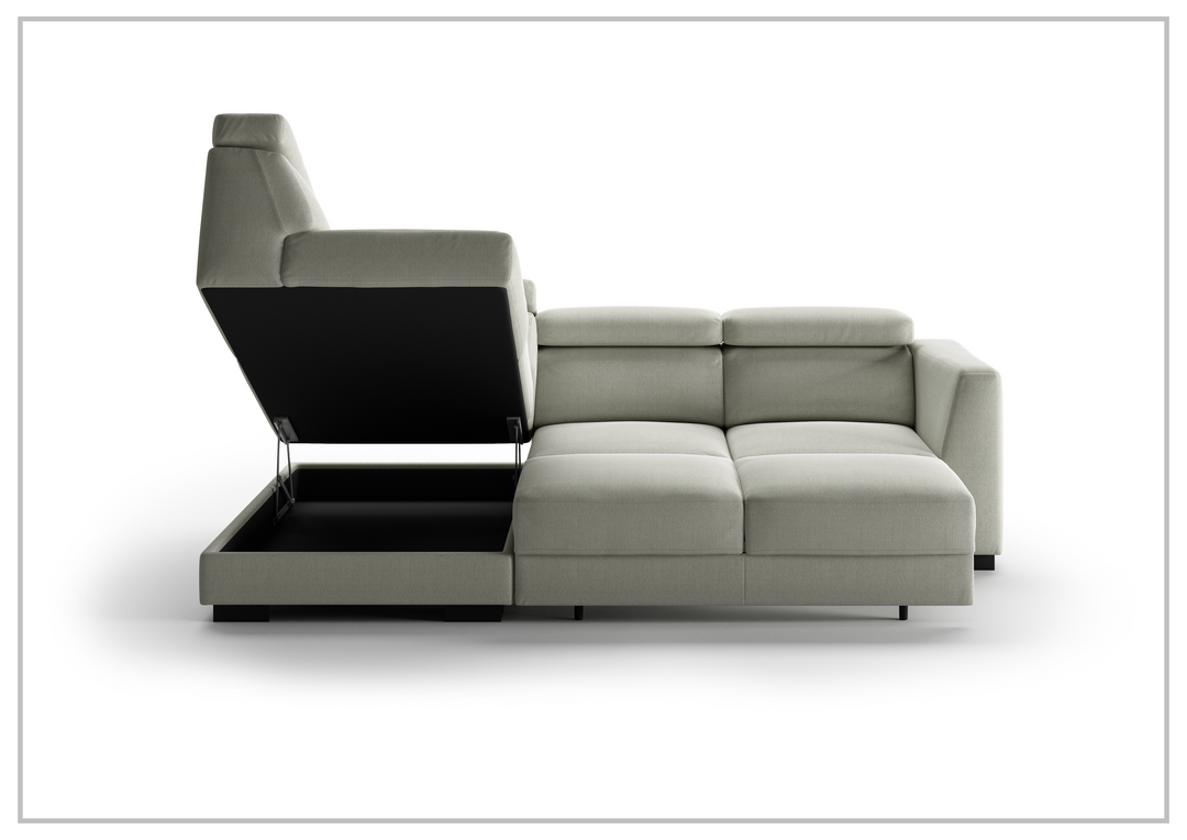 Luonto Halti Fabric Full XL Sectional Sleeper With Chaise Storage-SOFABED