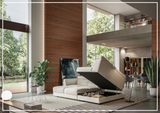 Luonto Halti Fabric Full XL Sectional Sleeper With Chaise Storage