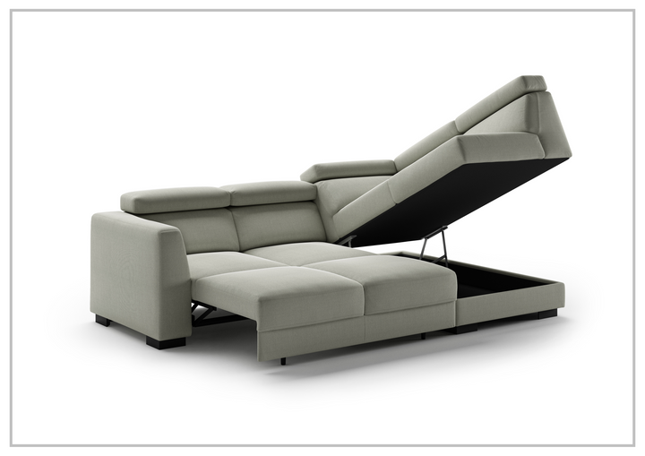 Luonto Halti Fabric Full XL Sectional Sleeper With Chaise Storage