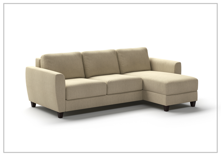 Luonto Harper L-Shaped Full XL Fabric Sectional Sleeper Sofa-SOFABED