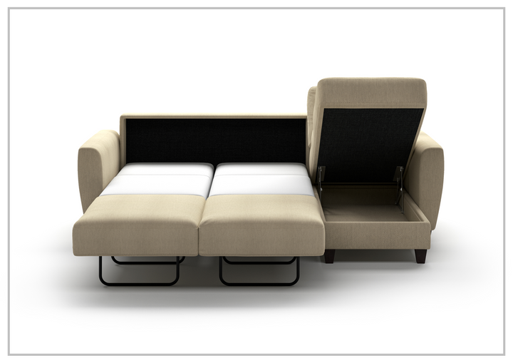 Luonto Harper L-Shaped Full XL Fabric Sectional Sleeper Sofa-SOFABED
