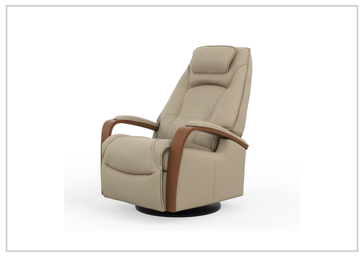 Fjords Helsinki Swing Relaxer Swivel Glider Recliner Chair in Leather