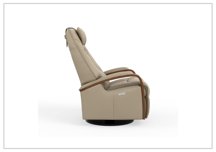 Fjords Helsinki Swing Relaxer Swivel Glider Recliner Chair in Leather